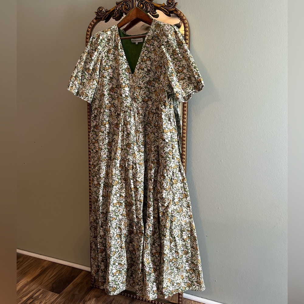 English Factory Floral Print Maxi Dress